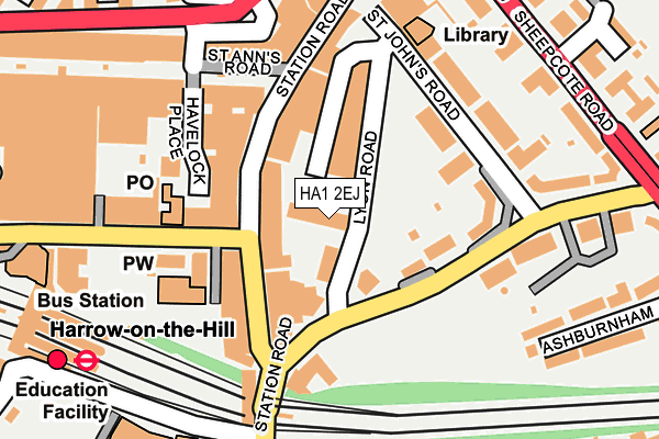 HA1 2EJ map - OS OpenMap – Local (Ordnance Survey)