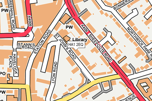 HA1 2EQ map - OS OpenMap – Local (Ordnance Survey)