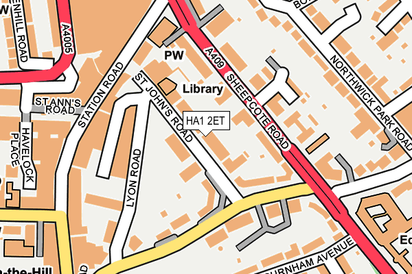 HA1 2ET map - OS OpenMap – Local (Ordnance Survey)