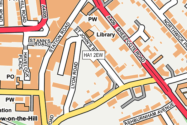 HA1 2EW map - OS OpenMap – Local (Ordnance Survey)
