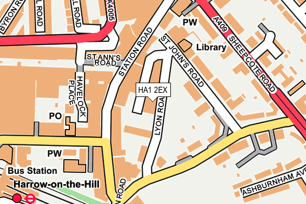 HA1 2EX map - OS OpenMap – Local (Ordnance Survey)