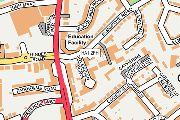 HA1 2FH map - OS OpenMap – Local (Ordnance Survey)