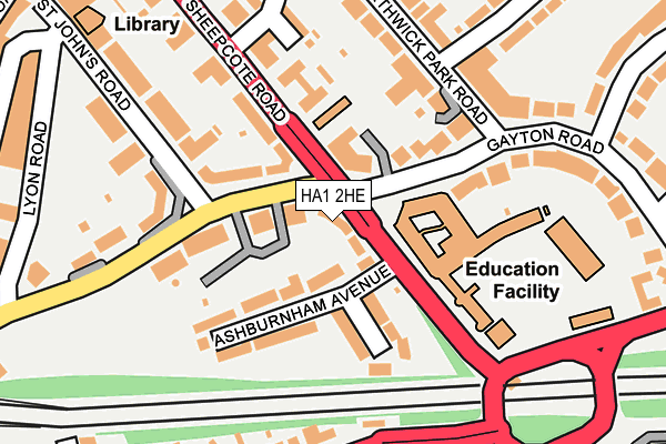 HA1 2HE map - OS OpenMap – Local (Ordnance Survey)