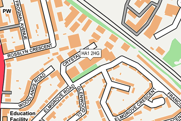 HA1 2HG map - OS OpenMap – Local (Ordnance Survey)