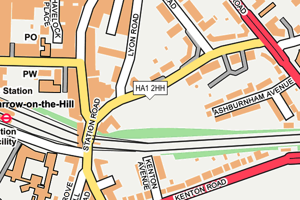 HA1 2HH map - OS OpenMap – Local (Ordnance Survey)