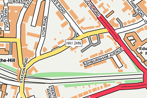 HA1 2HN map - OS OpenMap – Local (Ordnance Survey)