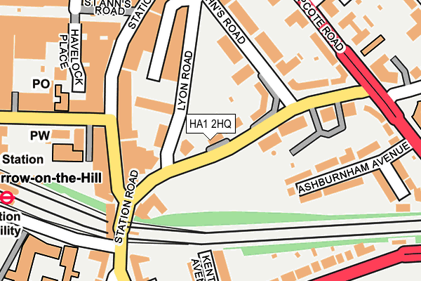 HA1 2HQ map - OS OpenMap – Local (Ordnance Survey)
