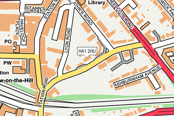HA1 2HU map - OS OpenMap – Local (Ordnance Survey)