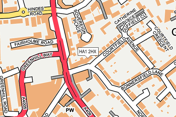 HA1 2HX map - OS OpenMap – Local (Ordnance Survey)