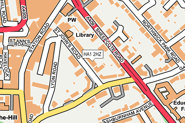 HA1 2HZ map - OS OpenMap – Local (Ordnance Survey)