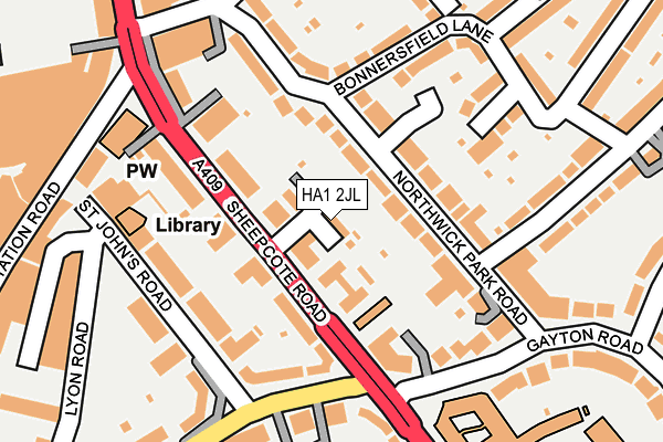 HA1 2JL map - OS OpenMap – Local (Ordnance Survey)