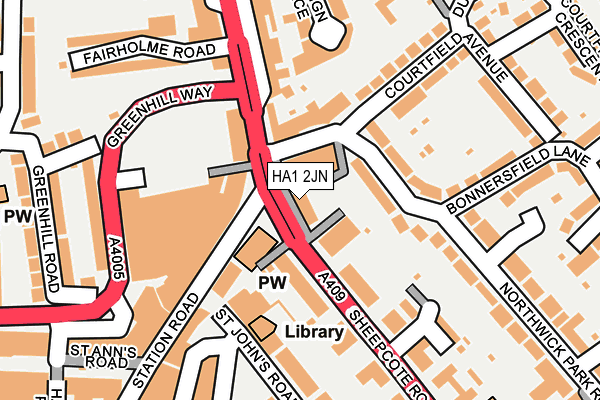 HA1 2JN map - OS OpenMap – Local (Ordnance Survey)