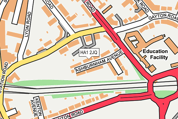 HA1 2JQ map - OS OpenMap – Local (Ordnance Survey)