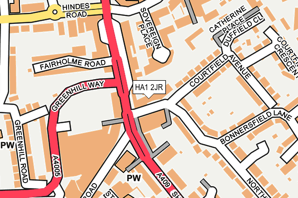 HA1 2JR map - OS OpenMap – Local (Ordnance Survey)