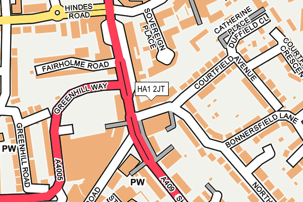 HA1 2JT map - OS OpenMap – Local (Ordnance Survey)