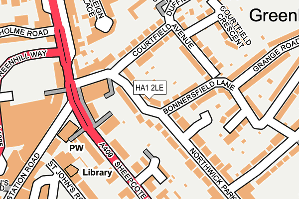 HA1 2LE map - OS OpenMap – Local (Ordnance Survey)