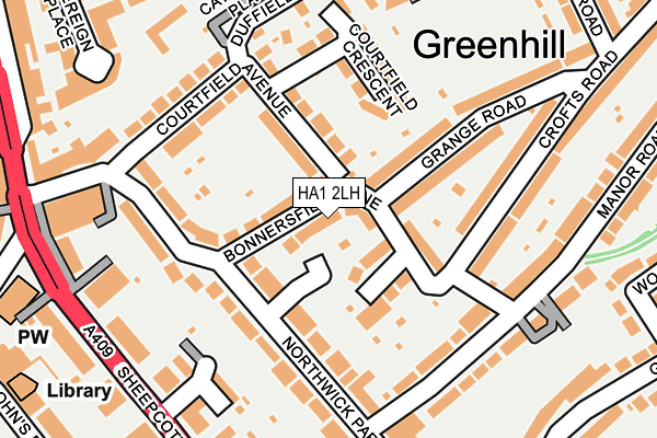 HA1 2LH map - OS OpenMap – Local (Ordnance Survey)