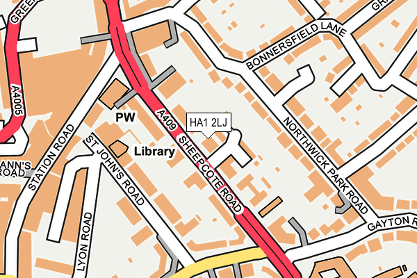 HA1 2LJ map - OS OpenMap – Local (Ordnance Survey)