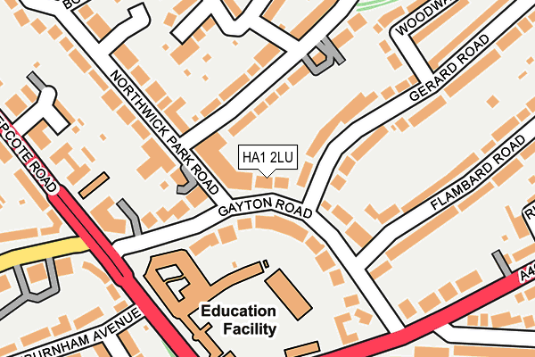 HA1 2LU map - OS OpenMap – Local (Ordnance Survey)
