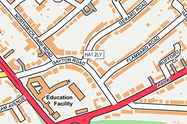 HA1 2LY map - OS OpenMap – Local (Ordnance Survey)
