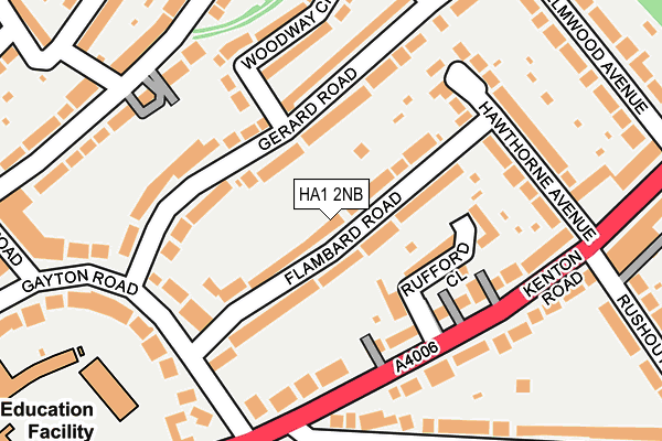 HA1 2NB map - OS OpenMap – Local (Ordnance Survey)