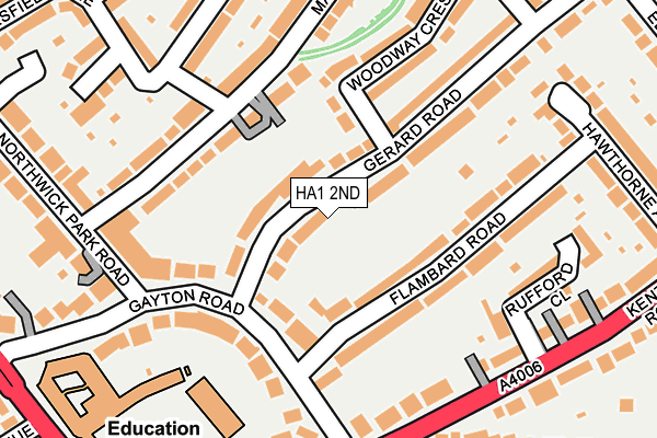 HA1 2ND map - OS OpenMap – Local (Ordnance Survey)