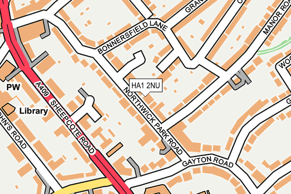 HA1 2NU map - OS OpenMap – Local (Ordnance Survey)