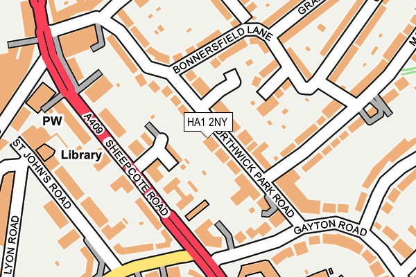 HA1 2NY map - OS OpenMap – Local (Ordnance Survey)