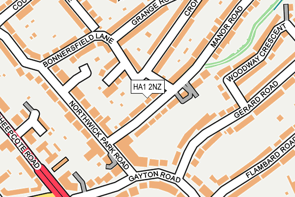 HA1 2NZ map - OS OpenMap – Local (Ordnance Survey)