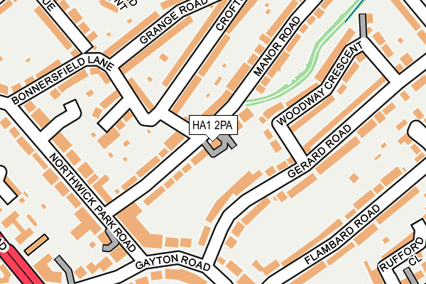 HA1 2PA map - OS OpenMap – Local (Ordnance Survey)