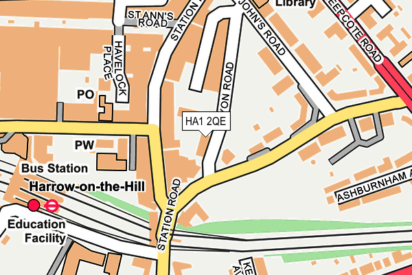 HA1 2QE map - OS OpenMap – Local (Ordnance Survey)