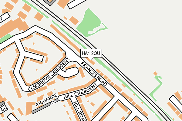 HA1 2QU map - OS OpenMap – Local (Ordnance Survey)