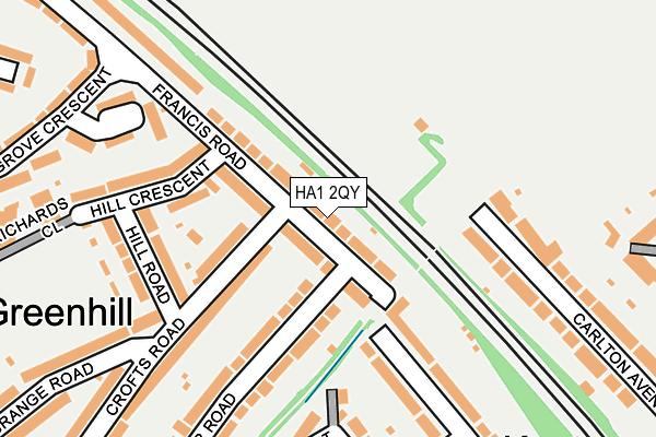 HA1 2QY map - OS OpenMap – Local (Ordnance Survey)