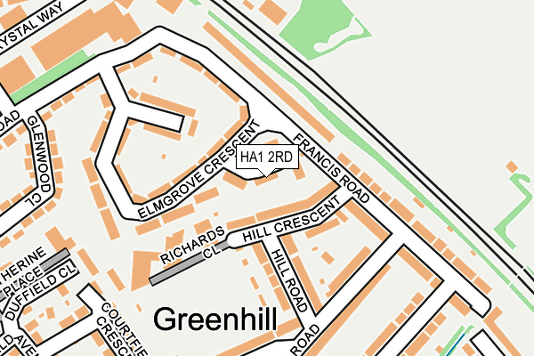 HA1 2RD map - OS OpenMap – Local (Ordnance Survey)
