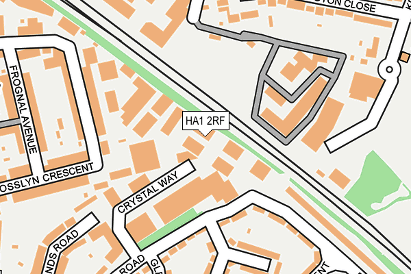 HA1 2RF map - OS OpenMap – Local (Ordnance Survey)