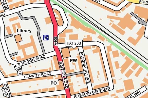 HA1 2SB map - OS OpenMap – Local (Ordnance Survey)