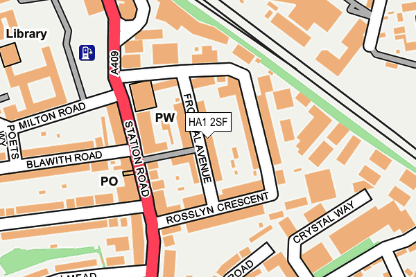HA1 2SF map - OS OpenMap – Local (Ordnance Survey)