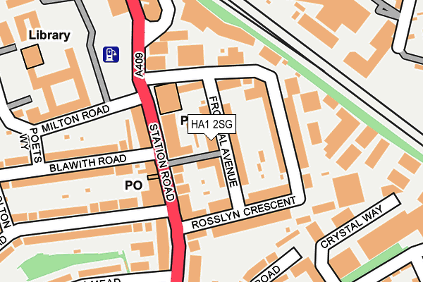 HA1 2SG map - OS OpenMap – Local (Ordnance Survey)