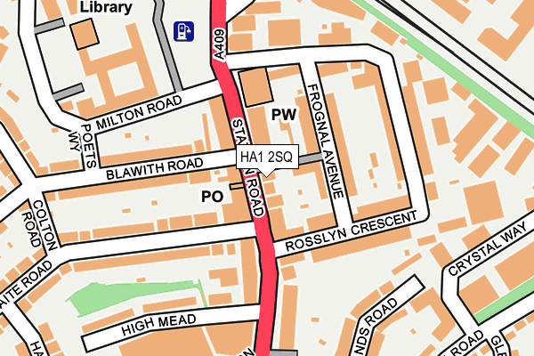 HA1 2SQ map - OS OpenMap – Local (Ordnance Survey)