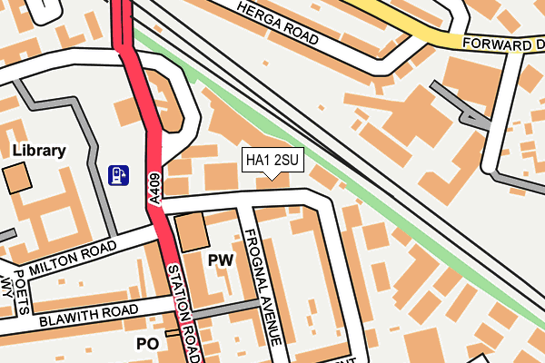 HA1 2SU map - OS OpenMap – Local (Ordnance Survey)