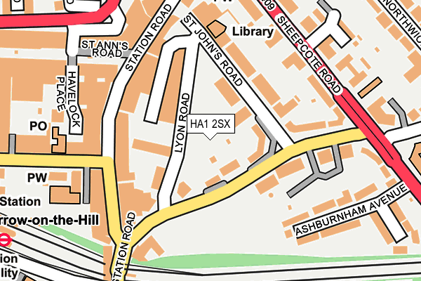 HA1 2SX map - OS OpenMap – Local (Ordnance Survey)