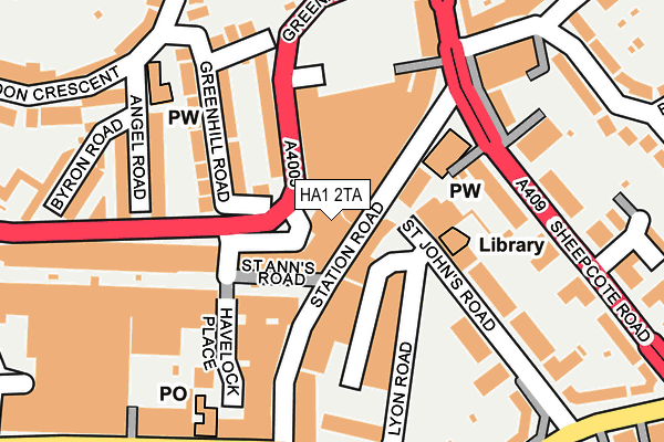 HA1 2TA map - OS OpenMap – Local (Ordnance Survey)