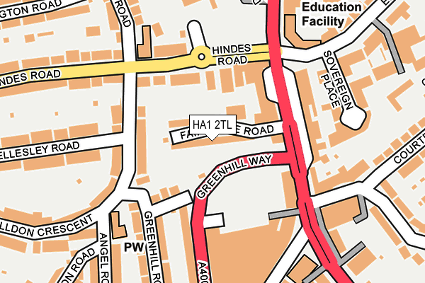 HA1 2TL map - OS OpenMap – Local (Ordnance Survey)
