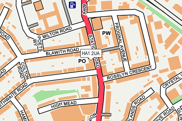 HA1 2UA map - OS OpenMap – Local (Ordnance Survey)