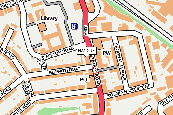 HA1 2UF map - OS OpenMap – Local (Ordnance Survey)