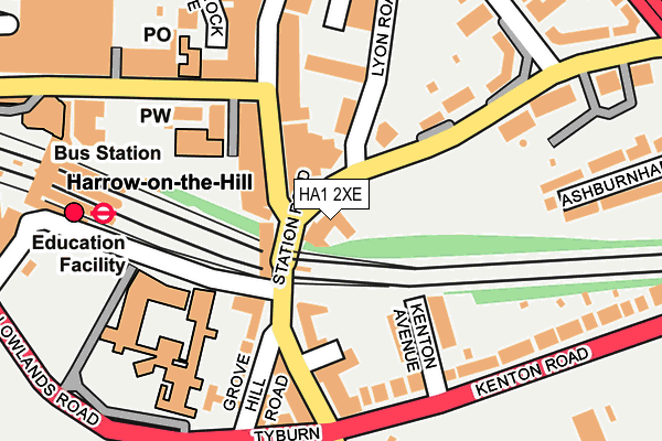 HA1 2XE map - OS OpenMap – Local (Ordnance Survey)
