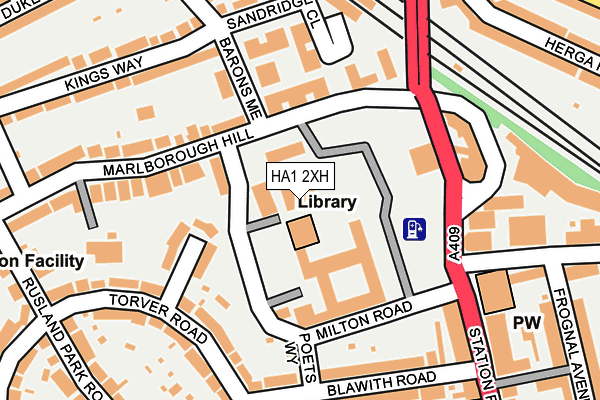 HA1 2XH map - OS OpenMap – Local (Ordnance Survey)