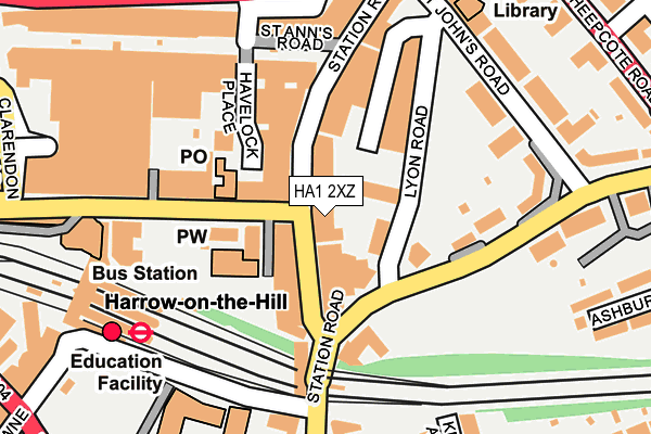 HA1 2XZ map - OS OpenMap – Local (Ordnance Survey)