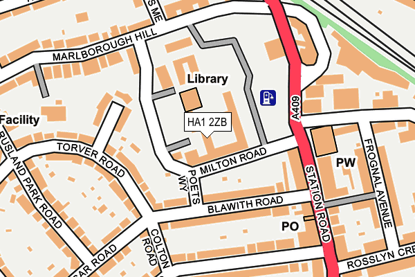 HA1 2ZB map - OS OpenMap – Local (Ordnance Survey)