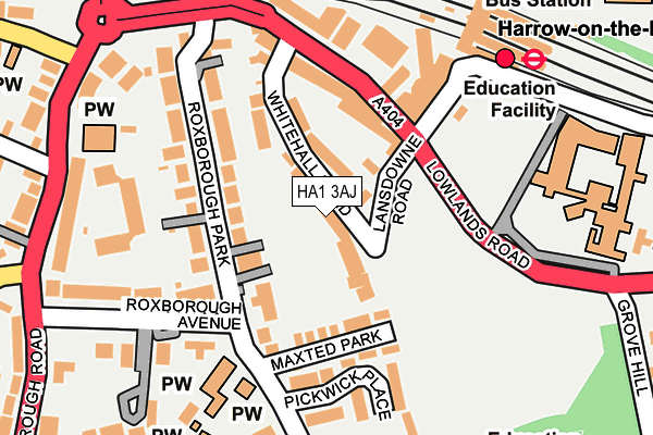 HA1 3AJ map - OS OpenMap – Local (Ordnance Survey)